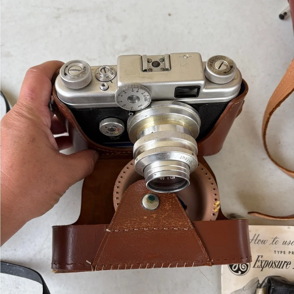 Vintage GE Exposure Meter with Brown Leather Case